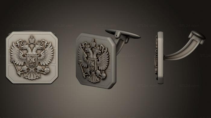 Ювелирные украшения (Запонки с гербом, JVLR_0111) 3D модель для ЧПУ станка